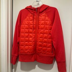 Old Navy Red Quilted Zip-Up Hoodie Jacket